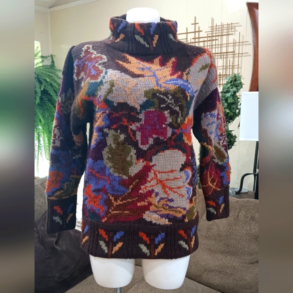 80s Sweater Wool Thick Knit Fall Winter Vintage Ski Jumper Hong Kong XL Pullover